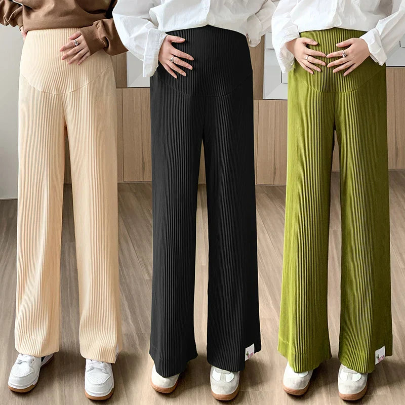 Ribbed Wide-Leg Pants