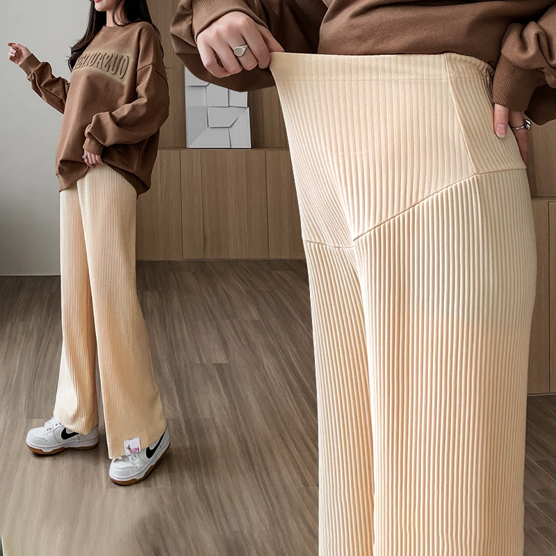Ribbed Wide-Leg Pants