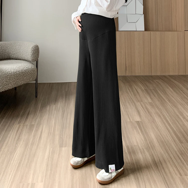 Ribbed Wide-Leg Pants