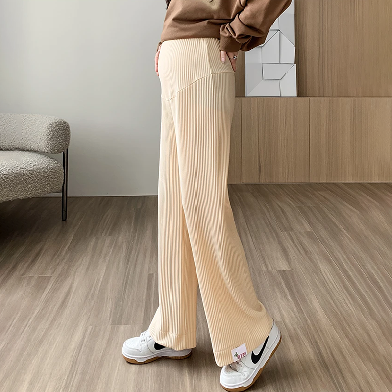 Ribbed Wide-Leg Pants